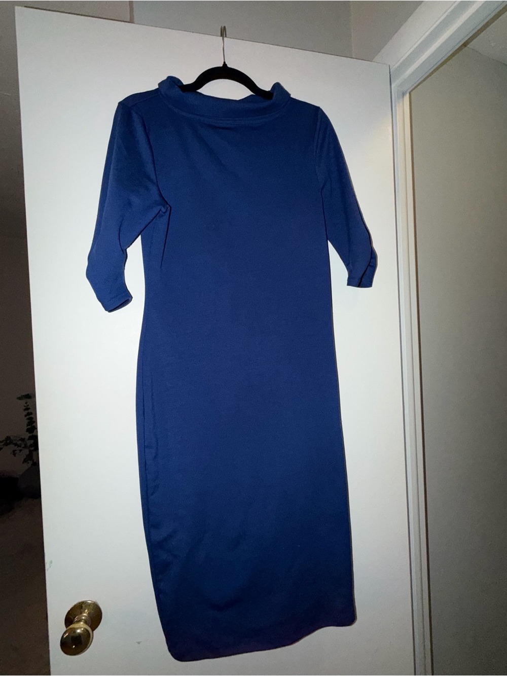Unique Vintage Royal Blue Midi Sheath Dress - Picture 2 of 4